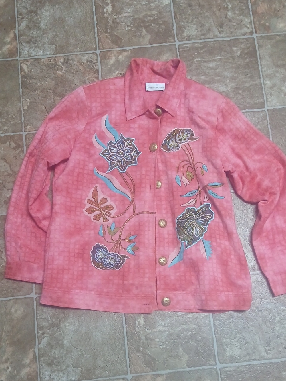 GUC Drapers & Damons Artsy Soutache Festival Light Coral Jacket Size Medium